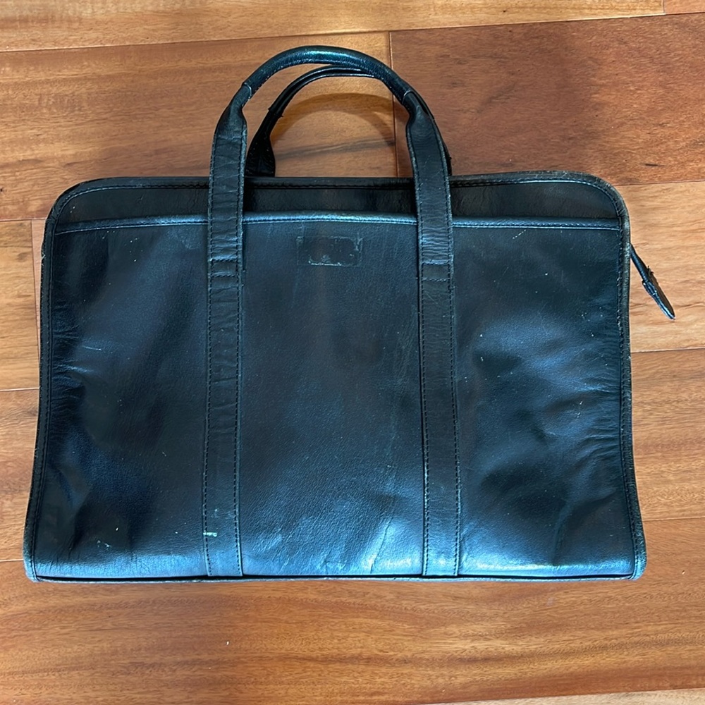 Black Leather Brief Case, made in India
